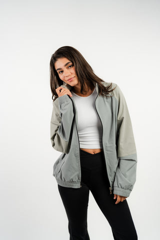 Two-tone Windbreaker Jacket in Grey