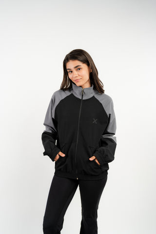 Two-tone Windbreaker Jacket in Black