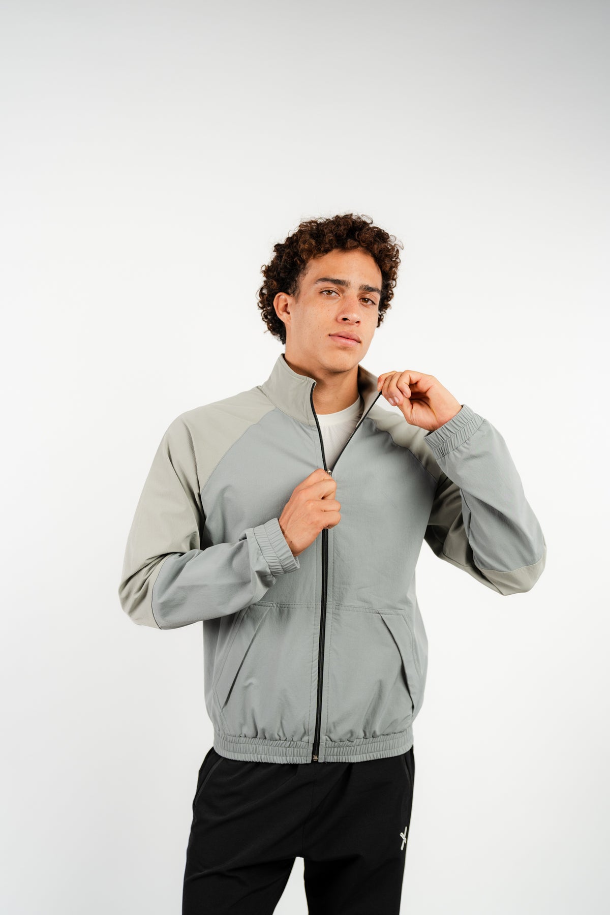 Two-tone Windbreaker Jacket in Grey