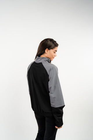 Two-tone Windbreaker Jacket in Black