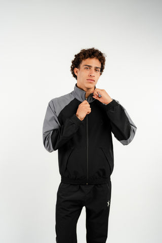 Two-tone Windbreaker Jacket in Black