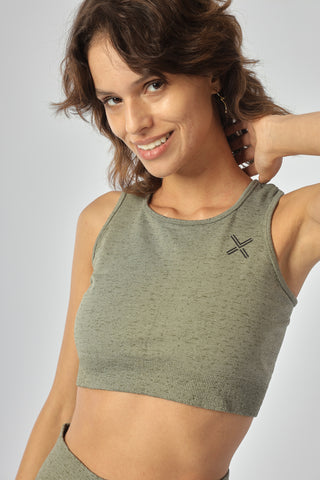 Vigor Seamless Croptop in Olive